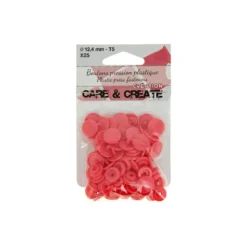 Bouton pression résine diam 12.4mm - lot de 25 - Rose corail