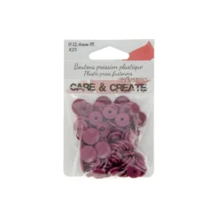 Bouton pression résine diam 12.4mm - lot de 25 - Prune