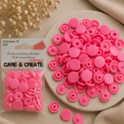 Bouton pression résine diam 12.4mm - lot de 25 - Rose Fuchsia
