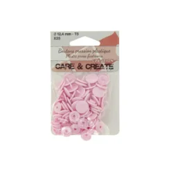 Bouton pression résine diam 12.4mm - lot de 25 - Rose bébé