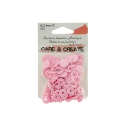 Bouton pression résine diam 12.4mm - lot de 25 - Rose malabar