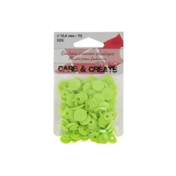 Bouton pression résine diam 12.4mm - lot de 25 - Vert anis