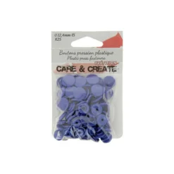 Bouton pression résine diam 12.4mm - lot de 25 - bleu roi