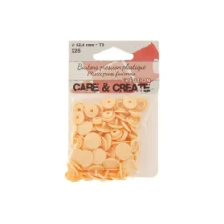 Bouton pression résine diam 12.4mm - lot de 25 - Saumon clair