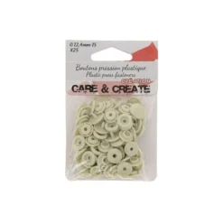 Bouton pression résine diam 12.4mm - lot de 25 - Lin