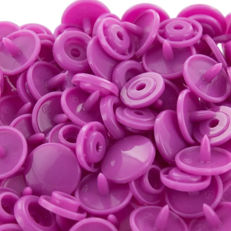 Bouton pression résine diam. 13mm - Lilas - lot de 30