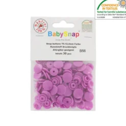 Bouton pression résine diam. 13mm - Lilas - lot de 30