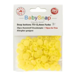 Bouton pression résine diam. 13mm - Jaune - lot de 30