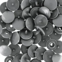 Bouton pression résine diam. 13mm - Gris - lot de 30