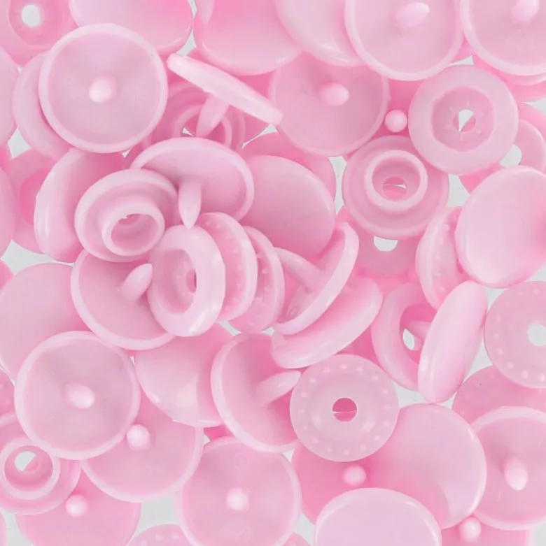 Bouton pression résine diam. 13mm - Rose - lot de 30