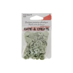 Bouton pression résine diam 12.4mm - lot de 25 - Vert sauge