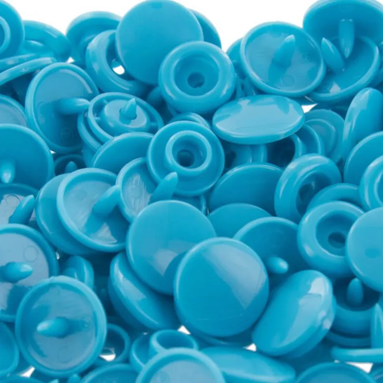 Bouton pression résine diam. 13mm - Turquoise - lot de 30