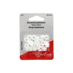 Bouton Pressions à coudre 9mm - blanc