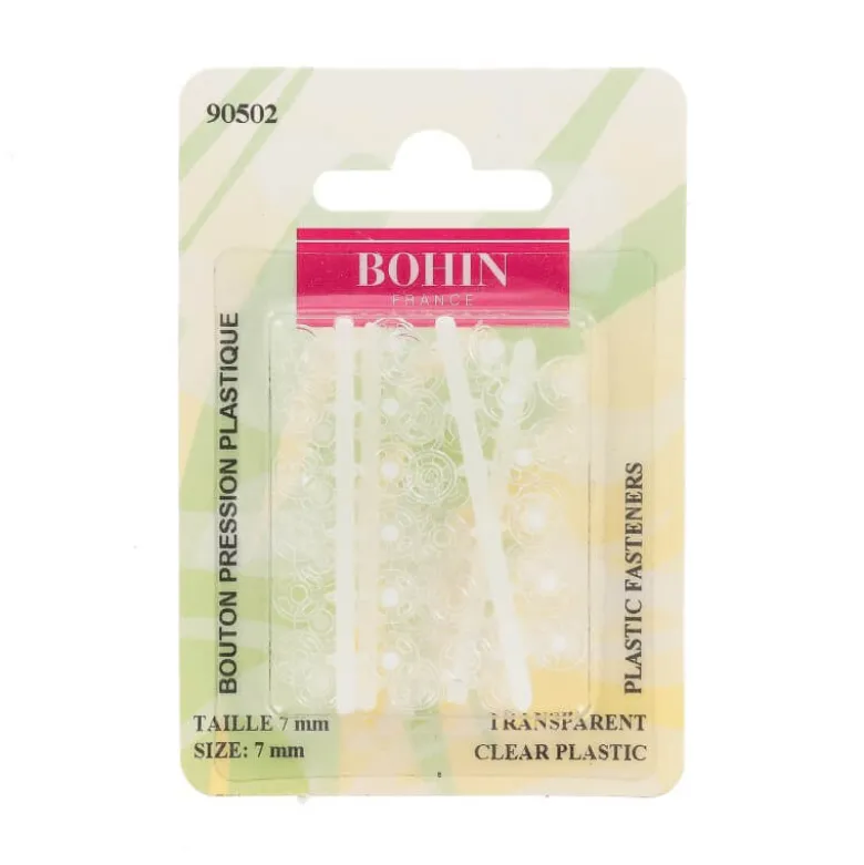 Bouton Pressions à coudre 7mm transparent - Bohin