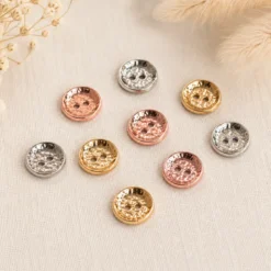 Bouton rond alliage 2 trous 11mm - Argent
