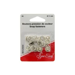 Boutons-pression argent à griffes argent Ø 11 mm – Lot de 6