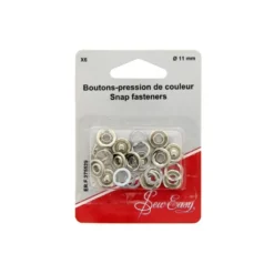 Boutons-pression Blanc à griffes argent Ø 11 mm – Lot de 6