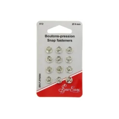 Boutons pressions à coudre 9mm - argent