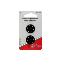 Boutons pressions à coudre 21mm - Noir