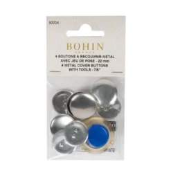 4 Boutons à recouvrir en métal 22mm