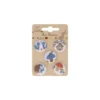 Boutons sur carte motifs animaux Bleu