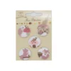 Boutons sur carte motifs animaux Vieux rose