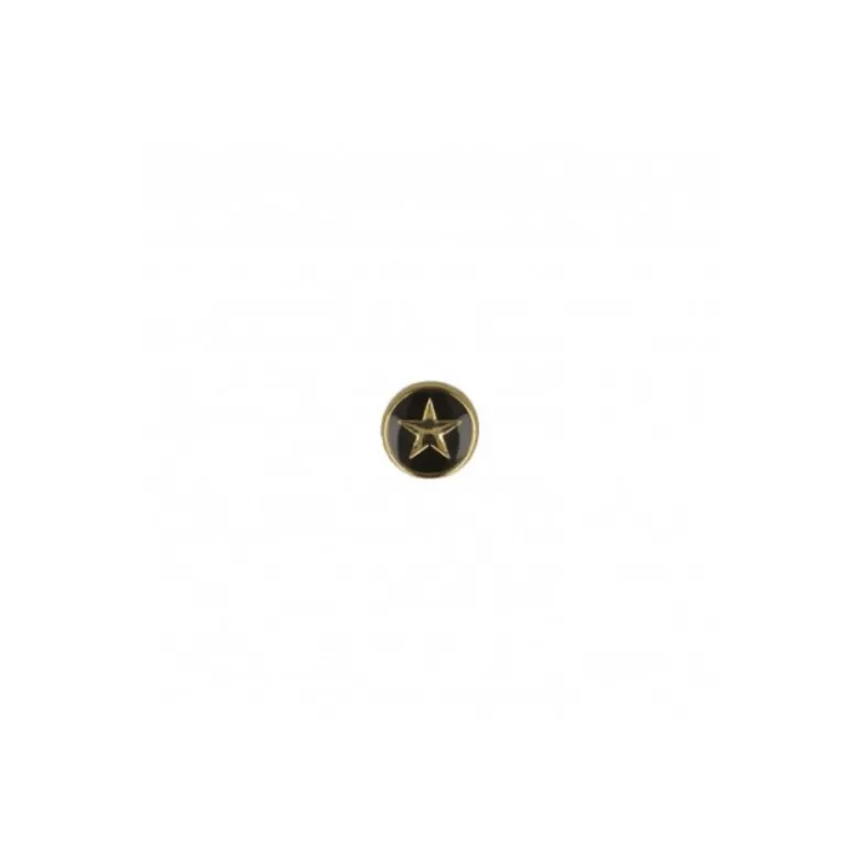 Bouton étoile Or et Noir 10mm