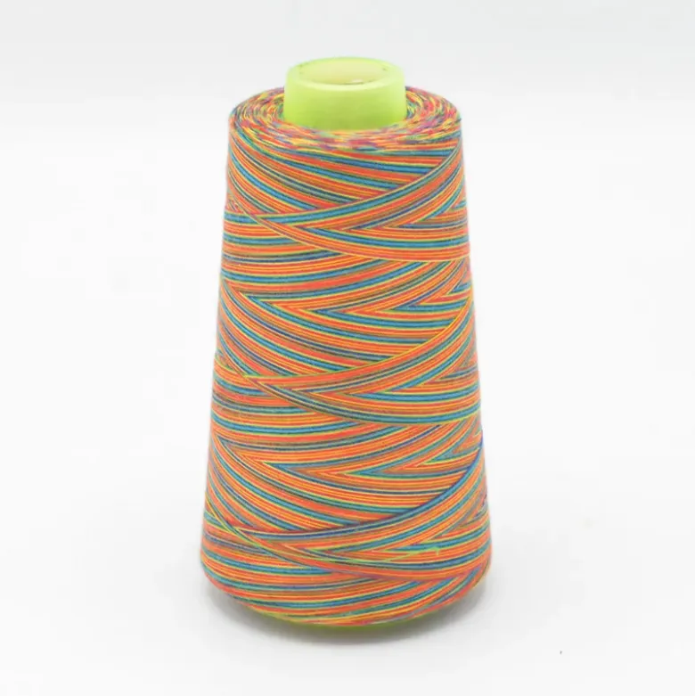 Cône de fil à coudre 100% polyester Multicouleur bleu et orange - 3000 yards
