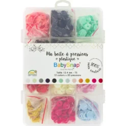 Coffret pressions BabySnap® plastique - 12 coloris