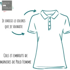 Col de polo gris clair chiné pour Femme - OEKO TEX