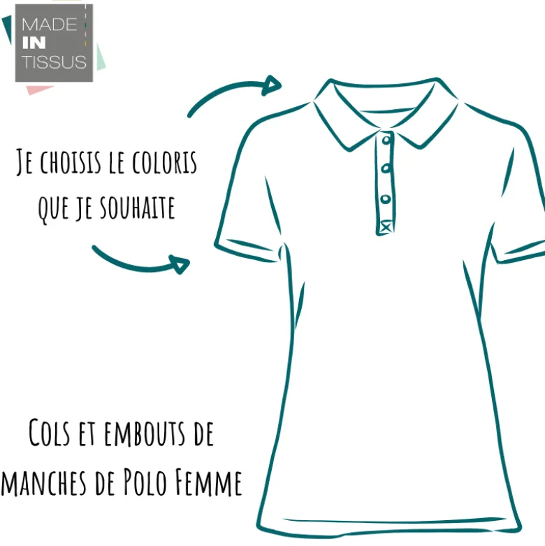 Col de polo gris clair chiné pour Femme - OEKO TEX
