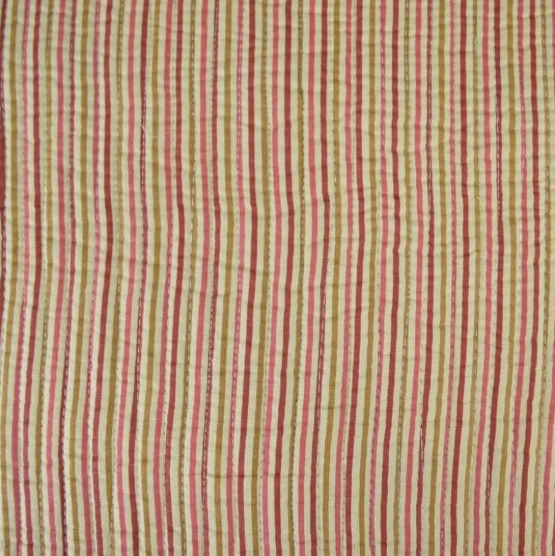 Coton matelassée Bamola motif fleurs Indienne fond écru