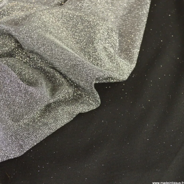 coupon de 90cm de tissu Jersey sparkling argent