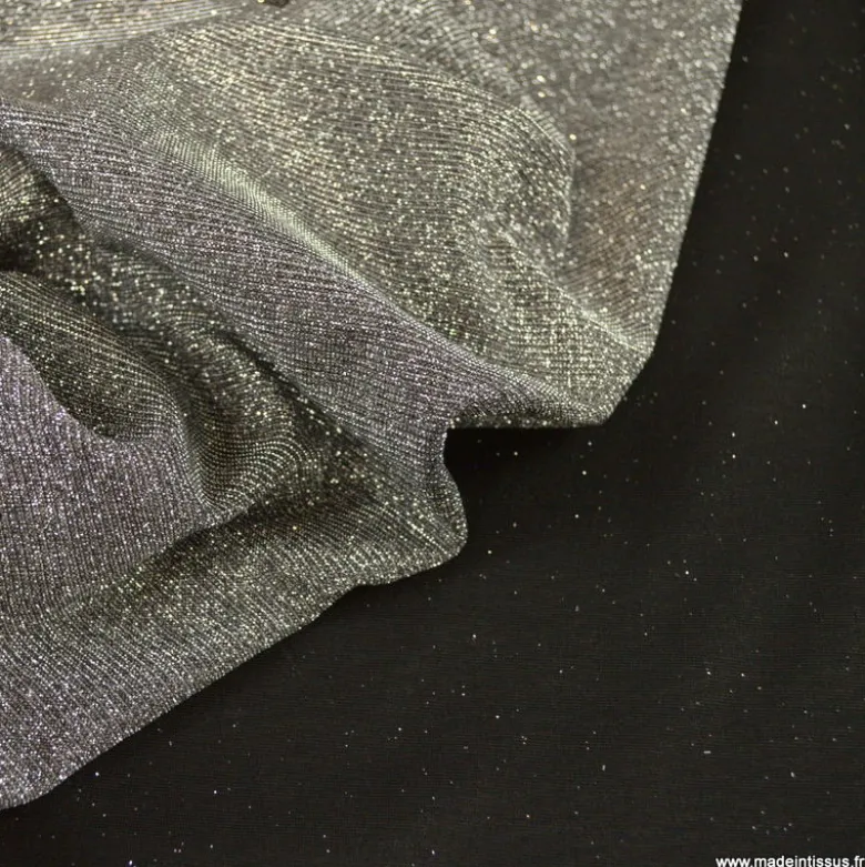 coupon de 90cm de tissu Jersey sparkling argent