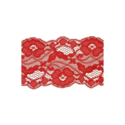Dentelle florale extensible rouge 80mm