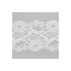 Dentelle florale extensible blanche 80mm