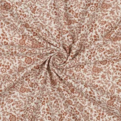 Double gaze Bertille motifs fleurs fond écru - oeko tex