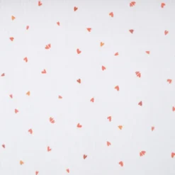 Double gaze Coreo motif coeurs rouges fond blanc - OEKO TEX