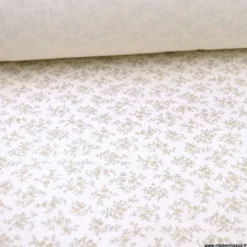 Double gaze de coton Bio & OEKO TEX Colette motifs fleurs fond Ecru