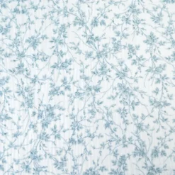 Double gaze de coton Bio & OEKO TEX Jeannine motifs fleurs bleues Bridgerton