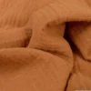 Double gaze de coton Bio uni Camel -OEKO TEX