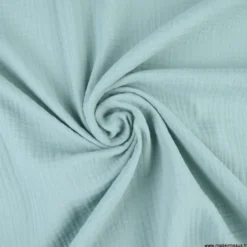 Double gaze de coton Bio uni céladon - OEKO TEX