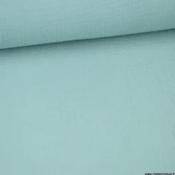 Double gaze de coton Bio uni céladon - OEKO TEX