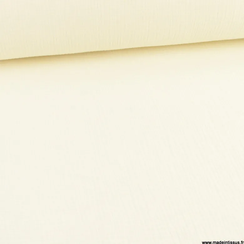 Double gaze de coton Bio uni Ecru -OEKO TEX