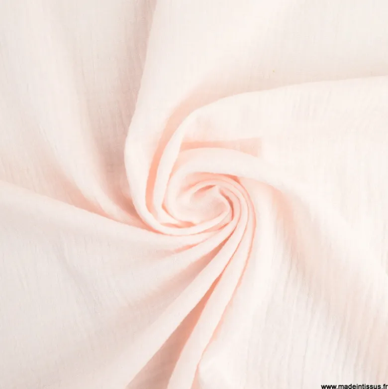 Double gaze de coton Bio uni rose -OEKO TEX
