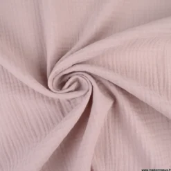 Double gaze de coton Bio uni vieux rose - OEKO TEX