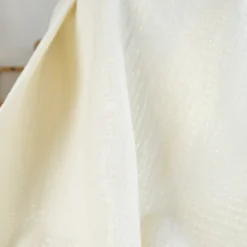 Double gaze de coton irisé Lurex fond Ecru -OEKO TEX