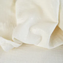 Double gaze de coton irisé Lurex fond Ecru -OEKO TEX