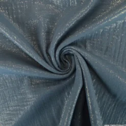 Double gaze de coton irisé Lurex Bleu jean -OEKO TEX