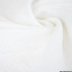 Double gaze de coton irisé Lurex Blanc -OEKO TEX